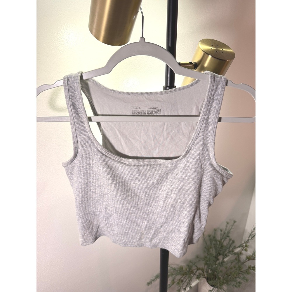 Auden sports tank lined XL bralette workout gym yoga lounge comfort cute gray